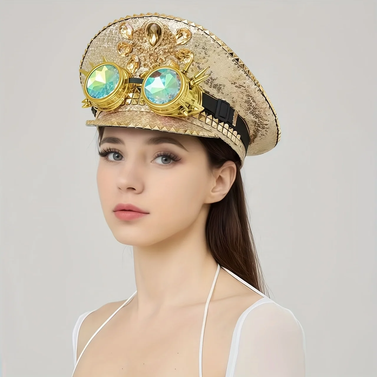 Steampunk Captain Hat Rhinestone for Mardi Gras, Carnival, Rave Festivals Accessories & Party Cap for Women & Men
Steampunk Captain Hat Rhinestone for Mardi Gras, Carnival, Rave Festivals Accessories & Party Cap for Women & Men