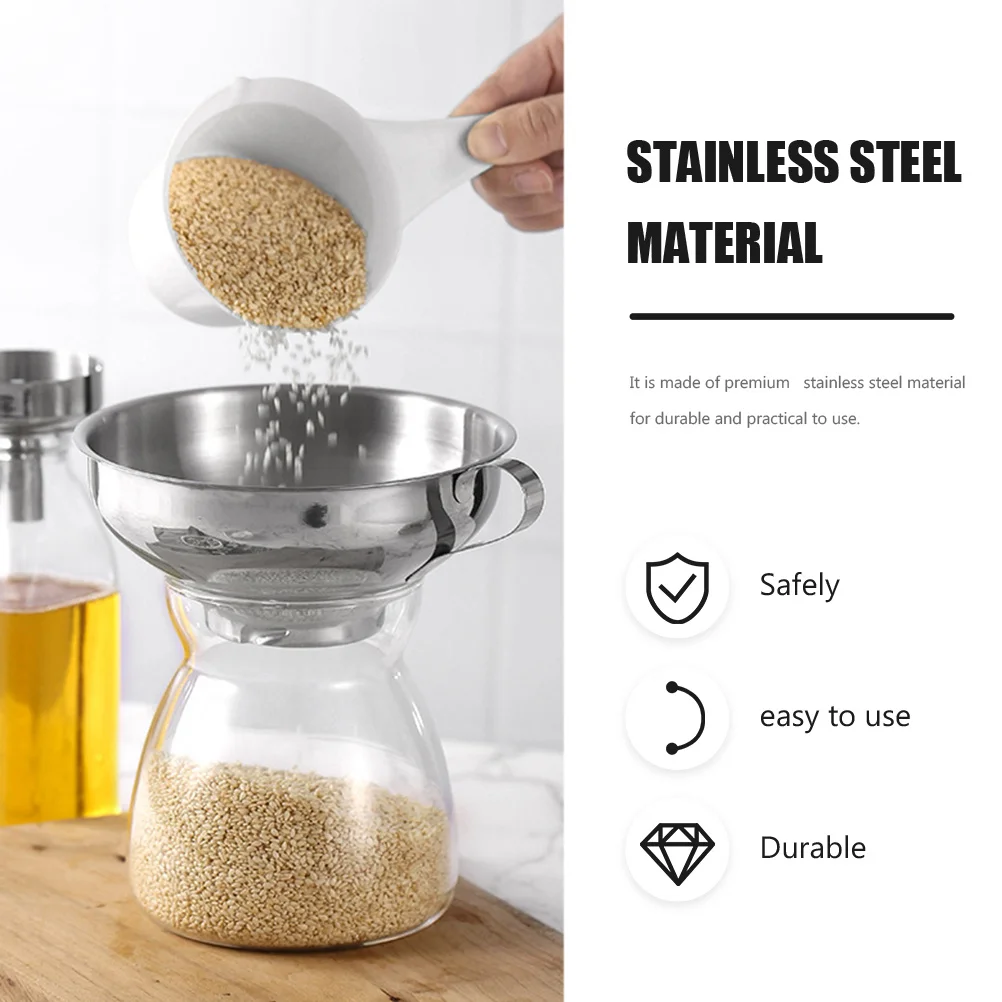 Stainless Steel Funnel Practical Oil Jam Liquids Transferring Funnel Lightweight Easy Clean Kitchen Use 
Stainless Steel Funnel Practical Oil Jam Liquids Transferring Funnel Lightweight Easy Clean Kitchen Use