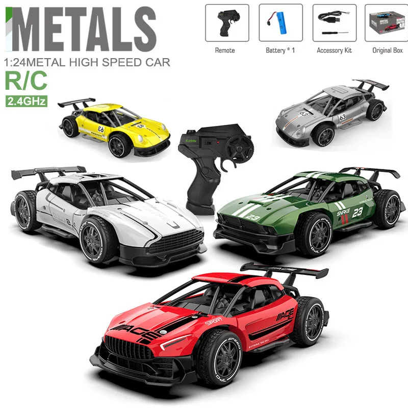 RC Metal Car Toys 1/24 2.4G High Speed Remote Control Mini Scale Model Vehicle Electric Metal RC Car Toys for Boys Children Gift
RC Metal Car Toys 1/24 2.4G High Speed Remote Control Mini Scale Model Vehicle Electric Metal RC Car Toys for Boys Children Gift