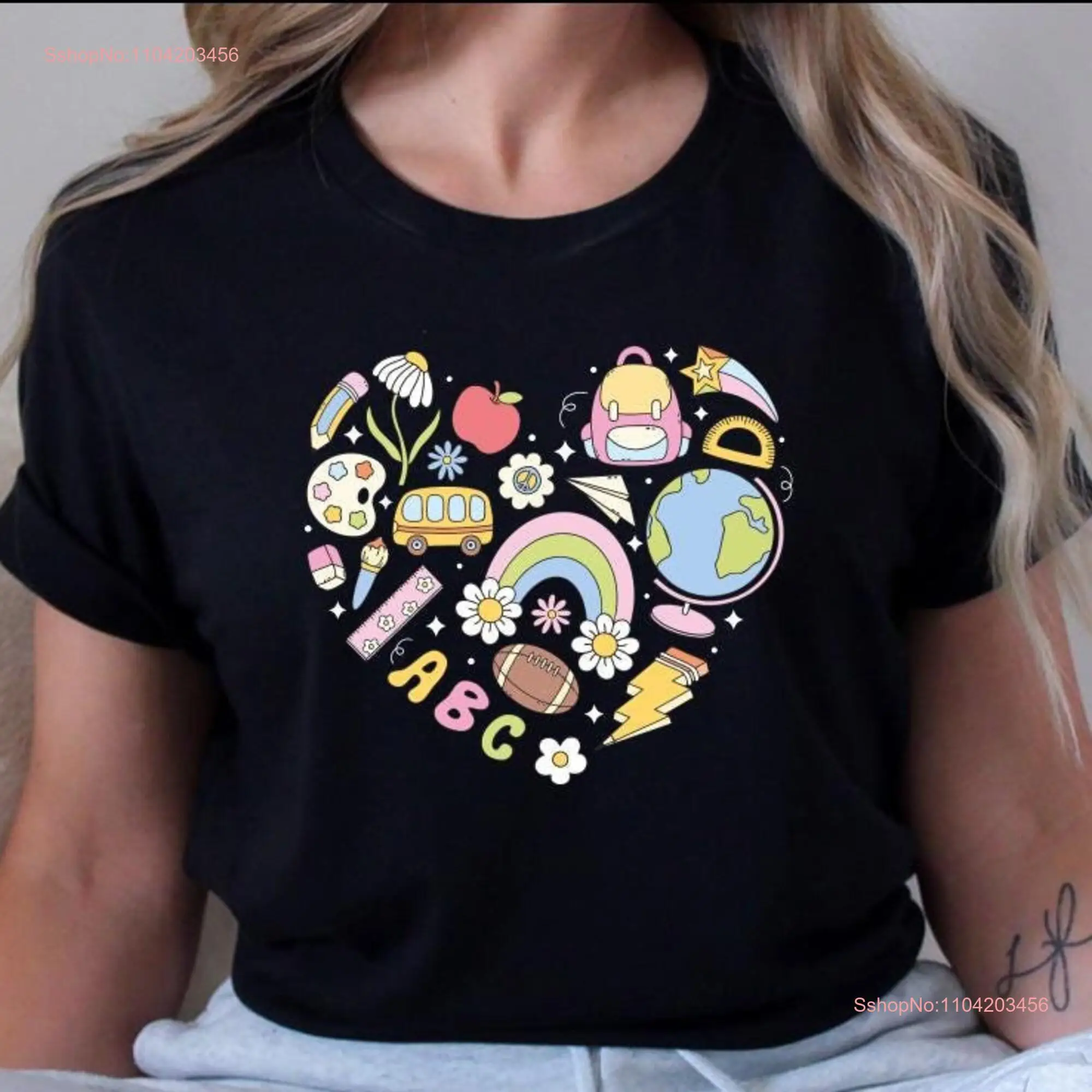 First Day Of School Vibes Heart Teacher T Shirt Preschool Appreciation Doodle Back To long or short sleeves
First Day Of School Vibes Heart Teacher T Shirt Preschool Appreciation Doodle Back To long or short sleeves