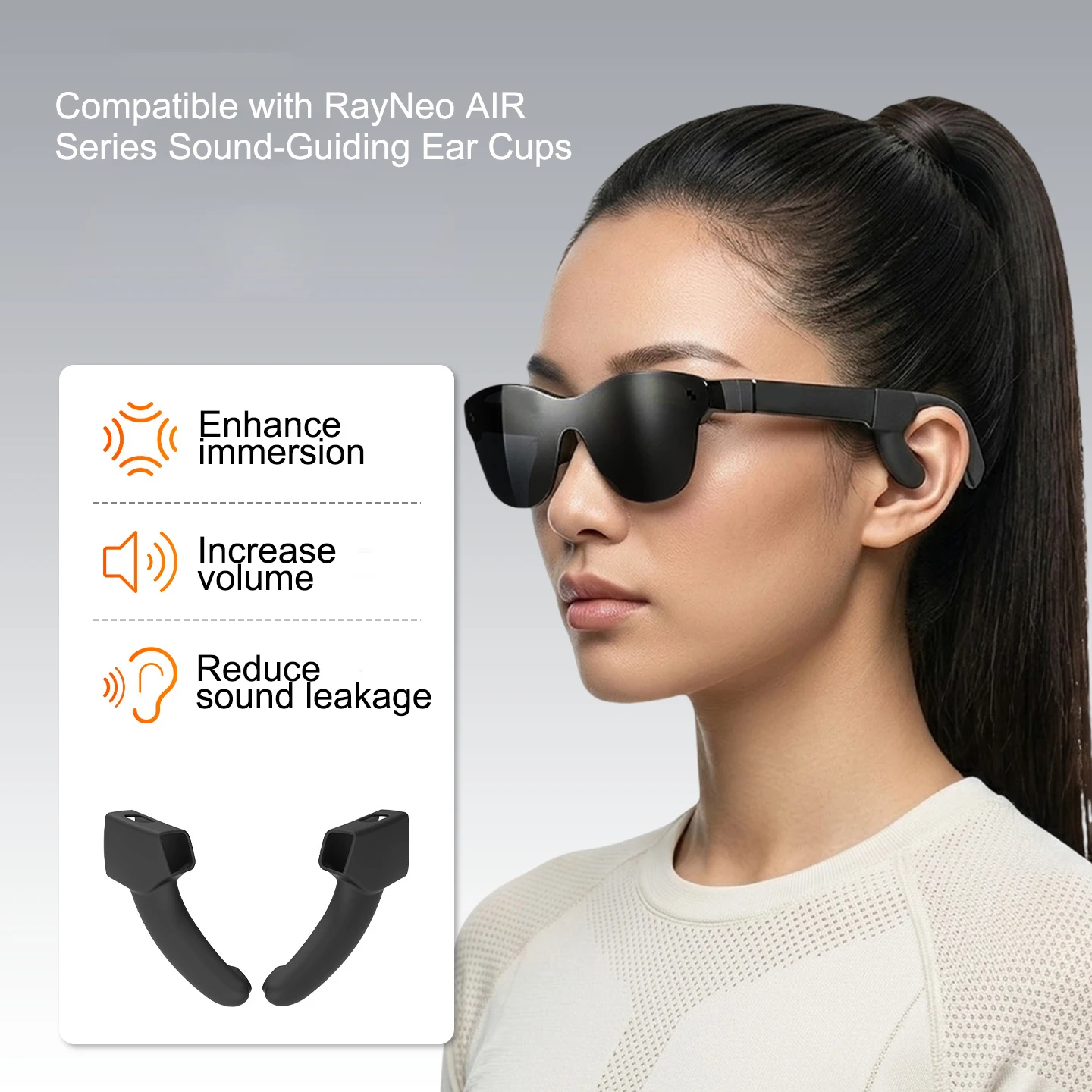 For RayNeo Air Series Sound Guiding Earcups Enhance Immersion Reduce Sound Leakage Lightweight Silicone
For RayNeo Air Series Sound Guiding Earcups Enhance Immersion Reduce Sound Leakage Lightweight Silicone