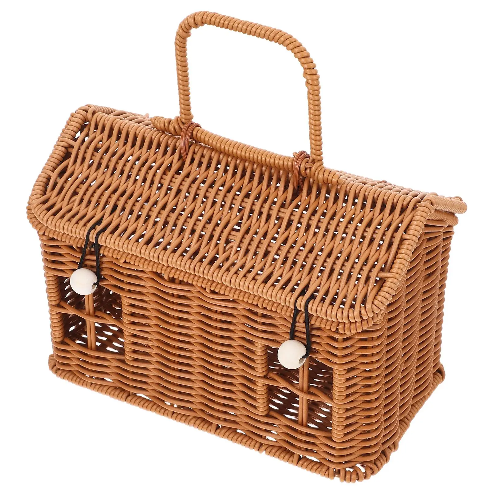 Woven Gift Basket Wicker Baskets Kid Brown Plastic Handheld Storage Lid Versatile Smooth Easter Picnic Storage House Bin
Woven Gift Basket Wicker Baskets Kid Brown Plastic Handheld Storage Lid Versatile Smooth Easter Picnic Storage House Bin