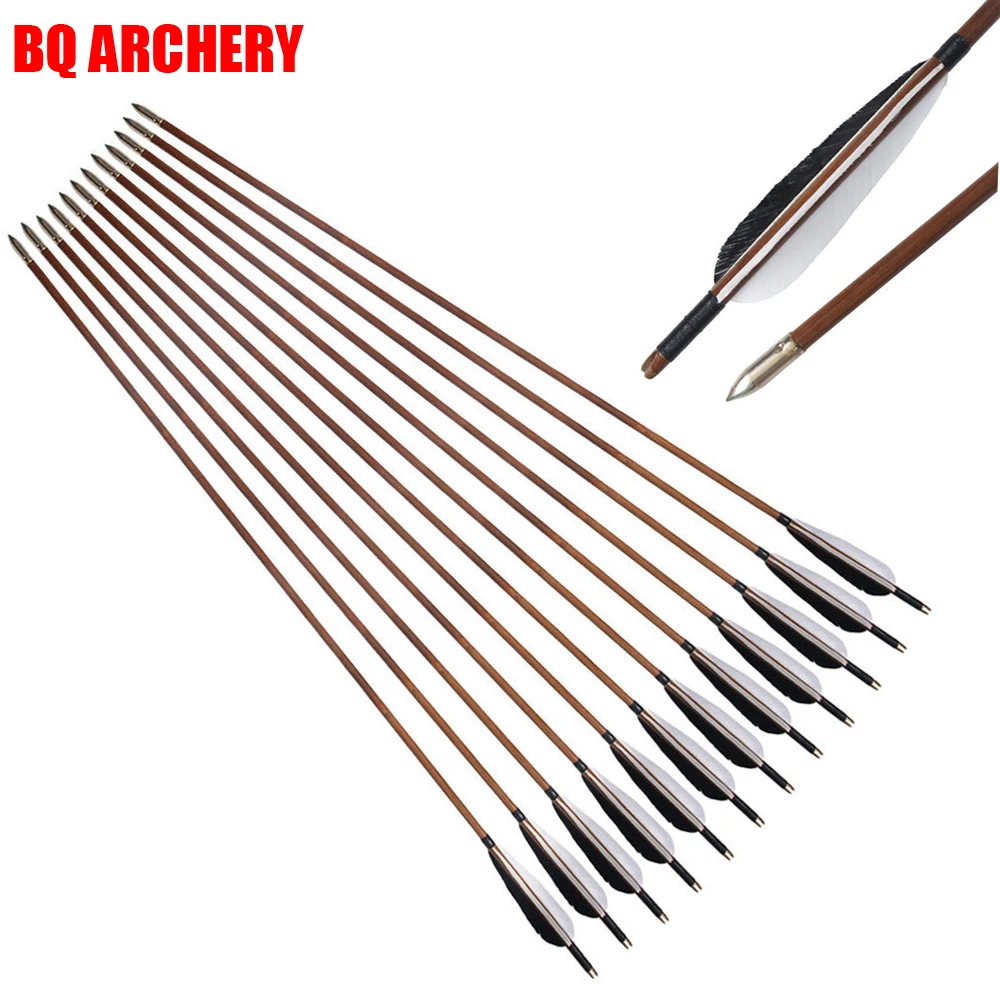 Archery Bamboo Arrow Arrows, Turkey Feather, Nock Point Tips, 100g for Traditional Bow Hunting, 32 ", 5", 12Pcs
Archery Bamboo Arrow Arrows, Turkey Feather, Nock Point Tips, 100g for Traditional Bow Hunting, 32 ", 5", 12Pcs