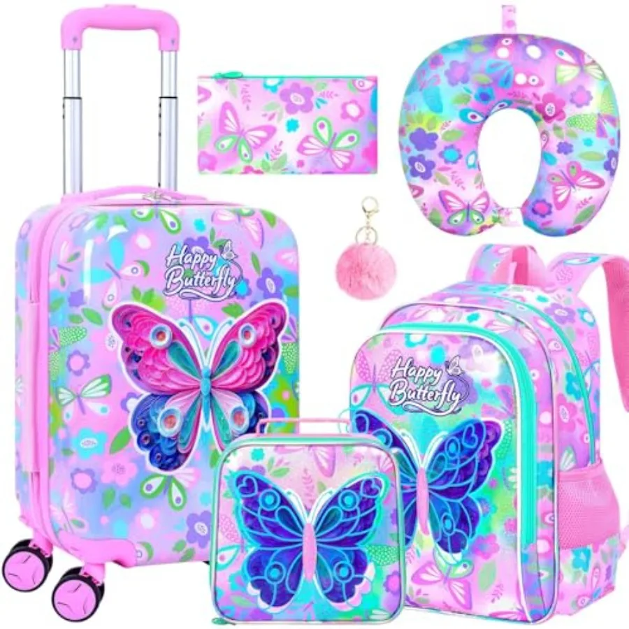 5Pcs Luggage Set, 16" Girls Travel Suitcase with Spinner Wheels, Carry on Toddler Rolling Suitcase Airline Approved Pink
5Pcs Luggage Set, 16" Girls Travel Suitcase with Spinner Wheels, Carry on Toddler Rolling Suitcase Airline Approved Pink