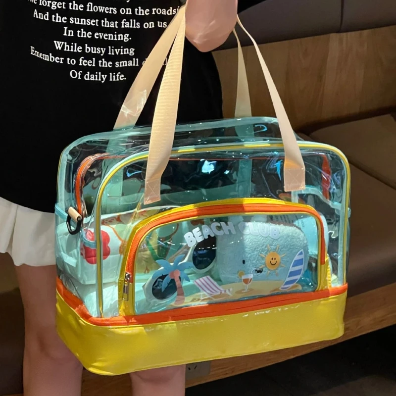 Transparent Dry Wet Separation Swimming Bag Large Capacity Waterproof Toiletry Storage Bag For Women Gym Swimming Travel Shower
Transparent Dry Wet Separation Swimming Bag Large Capacity Waterproof Toiletry Storage Bag For Women Gym Swimming Travel Shower