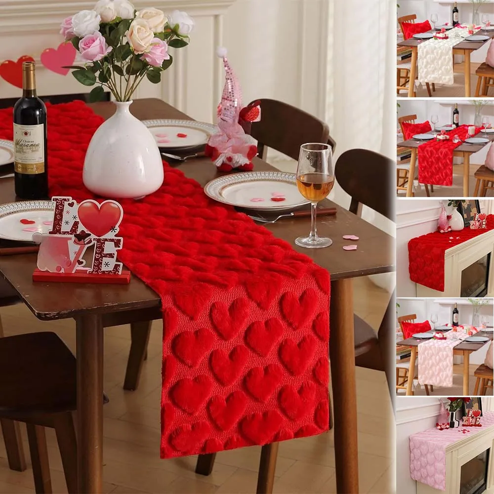 1PC Romantic Love Heart Table Runner Cozy Thick Dining Table Cloth for Dinner Party Home Valentine's Day Decor Tischläufer 테이블러너
1PC Romantic Love Heart Table Runner Cozy Thick Dining Table Cloth for Dinner Party Home Valentine's Day Decor Tischläufer 테이블러너