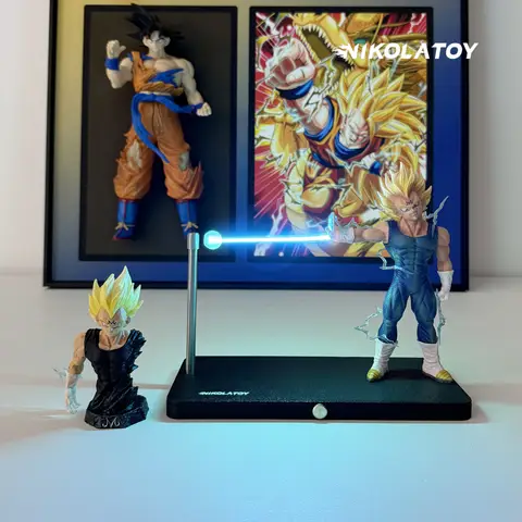Figurka Dragon Ball Super Saiyan Son Goku Chaozu Dynamiczna Fala Kamehameha Lampka Nocna Dekoracja Ozdoba Zabawka