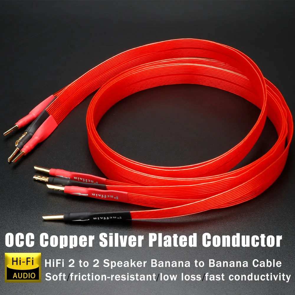Hifi OCC Copper Speaker Cable Silver Plated High end Speaker Cable Wire with Gold Plated Banana Plug Premium Audio Wire
Hifi OCC Copper Speaker Cable Silver Plated High end Speaker Cable Wire with Gold Plated Banana Plug Premium Audio Wire