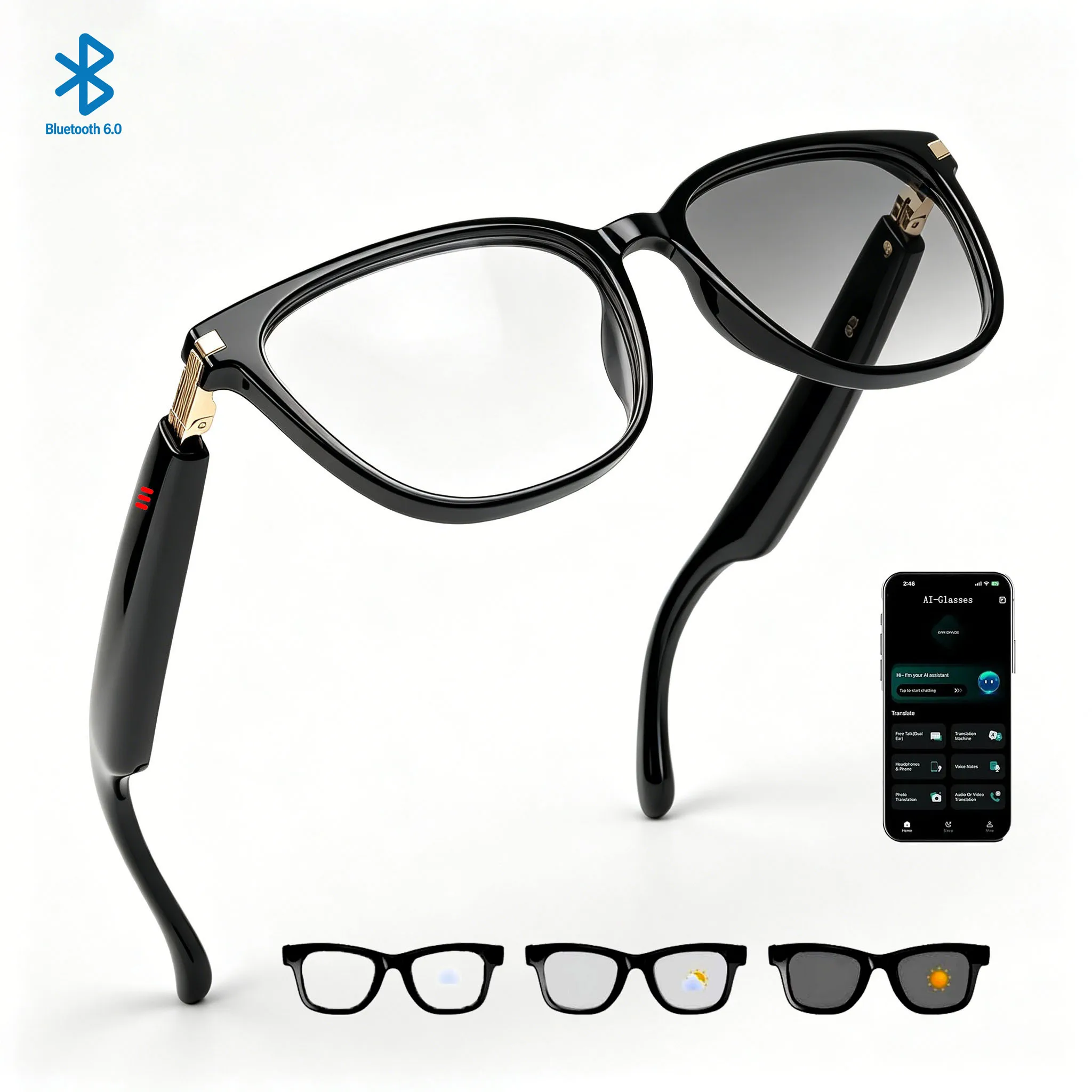 Smart Bluetooth Glsses Polarized Uv Protection Sunglasses Wireless Open Audio Smartglasses for Men Women Sports Travel Cycling
Smart Bluetooth Glsses Polarized Uv Protection Sunglasses Wireless Open Audio Smartglasses for Men Women Sports Travel Cycling