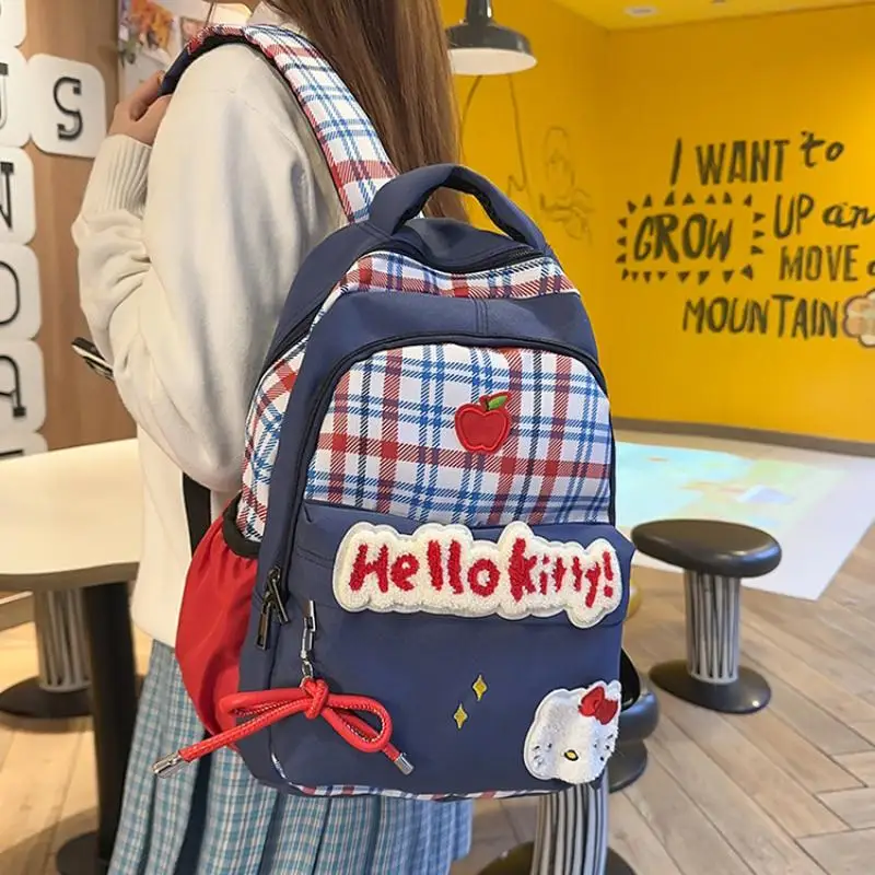 New Retro Grid Design Cartoon Hello Kittys High-Capacity Backpack Waterproof Schoolbag Lighten The Burden Fashion Festival Gift
New Retro Grid Design Cartoon Hello Kittys High-Capacity Backpack Waterproof Schoolbag Lighten The Burden Fashion Festival Gift