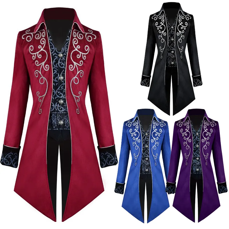 Unisex Baroque Silver Trim Tailcoat Medieval Court Overcoat Sterling Silver Embroidery Gothic Nobleman Coat Masquerade Halloween
Unisex Baroque Silver Trim Tailcoat Medieval Court Overcoat Sterling Silver Embroidery Gothic Nobleman Coat Masquerade Halloween