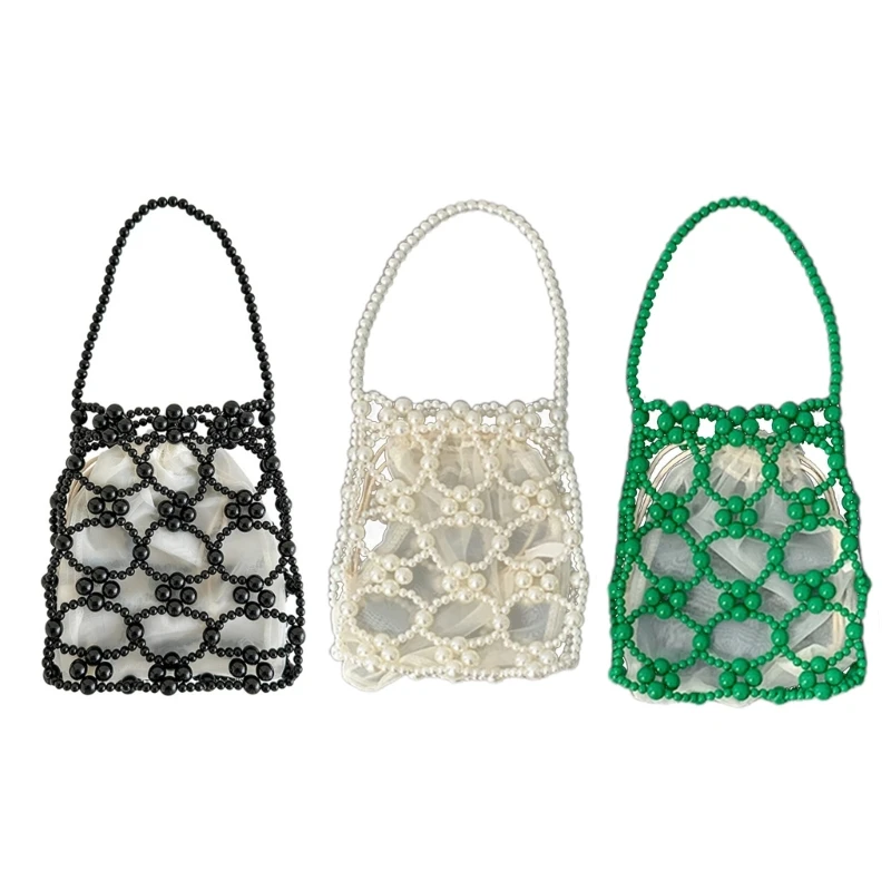 Fake Pearls Beaded Lady Handbags Bucket Bag for Women Handmade Purse Casual Bags
Fake Pearls Beaded Lady Handbags Bucket Bag for Women Handmade Purse Casual Bags