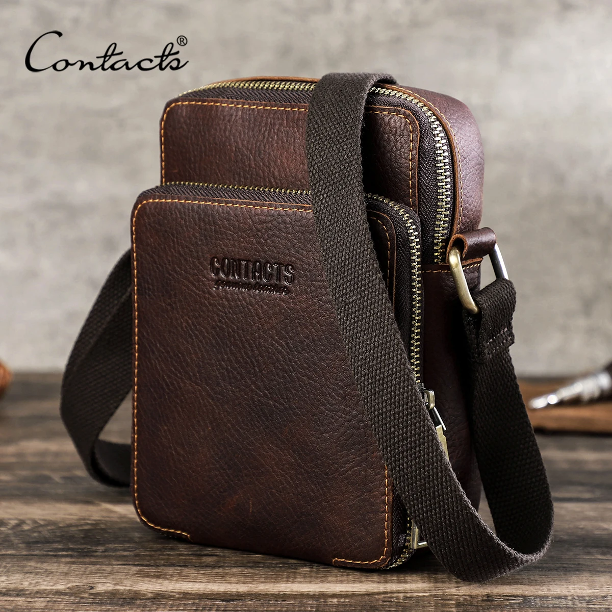 CONTACT'S Genuine Leather Men Mini Crossbody Messenger Bags Phone Pouch Traveling Casual Small Shoulder Bag Male Handbag
CONTACT'S Genuine Leather Men Mini Crossbody Messenger Bags Phone Pouch Traveling Casual Small Shoulder Bag Male Handbag