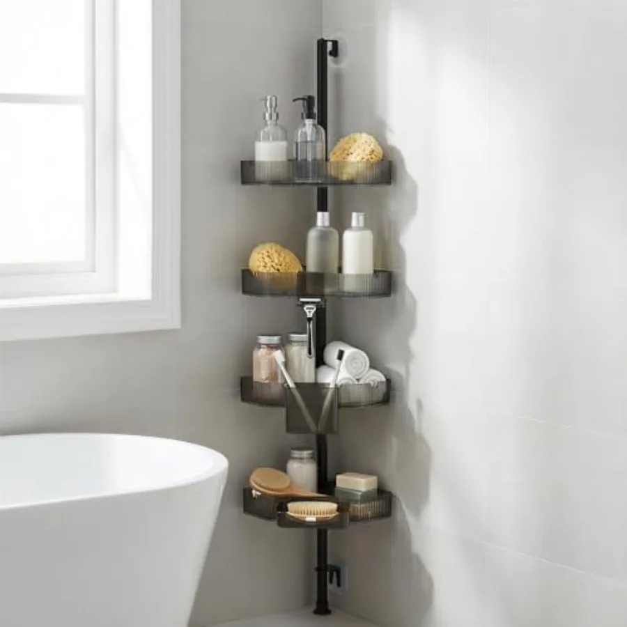 Corner Shower Caddy, Extendable Rustproof Shower Organizer Adjustable 4-Tier Bathroom Shelves Anti-Tipping Bathtub Shampoo Stor
Corner Shower Caddy, Extendable Rustproof Shower Organizer Adjustable 4-Tier Bathroom Shelves Anti-Tipping Bathtub Shampoo Stor