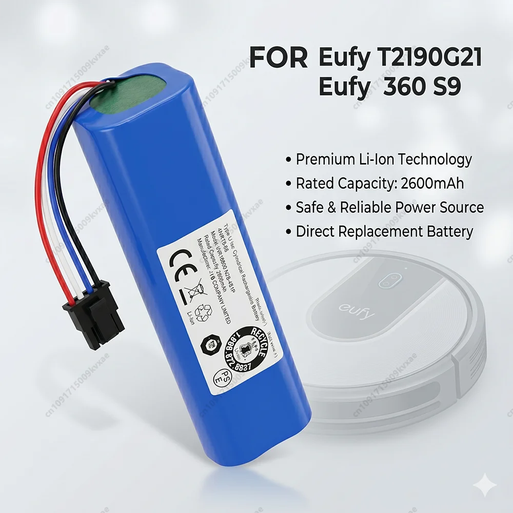 High Power 14.4V 12800mAh Replacement Battery for Eufy Robovac L70 L10 Hybrid for Qihoo 360 X90 X95 Vacuum Cleaner
High Power 14.4V 12800mAh Replacement Battery for Eufy Robovac L70 L10 Hybrid for Qihoo 360 X90 X95 Vacuum Cleaner