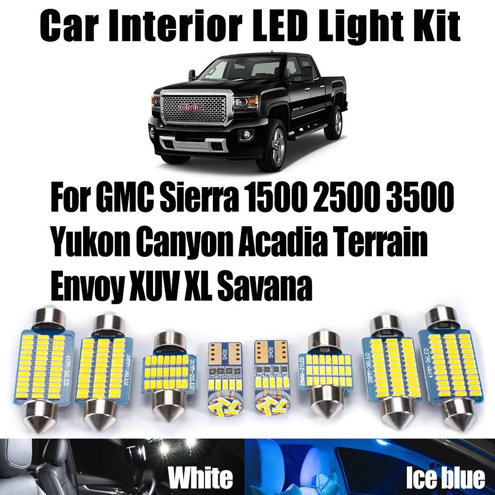 Canbus For GMC Sierra 1500 2500 3500 Yukon Canyon Acadia Terrain Envoy XUV XL Savana Interior LED Light Kit Ceiling Trunk Bulbs
Canbus For GMC Sierra 1500 2500 3500 Yukon Canyon Acadia Terrain Envoy XUV XL Savana Interior LED Light Kit Ceiling Trunk Bulbs