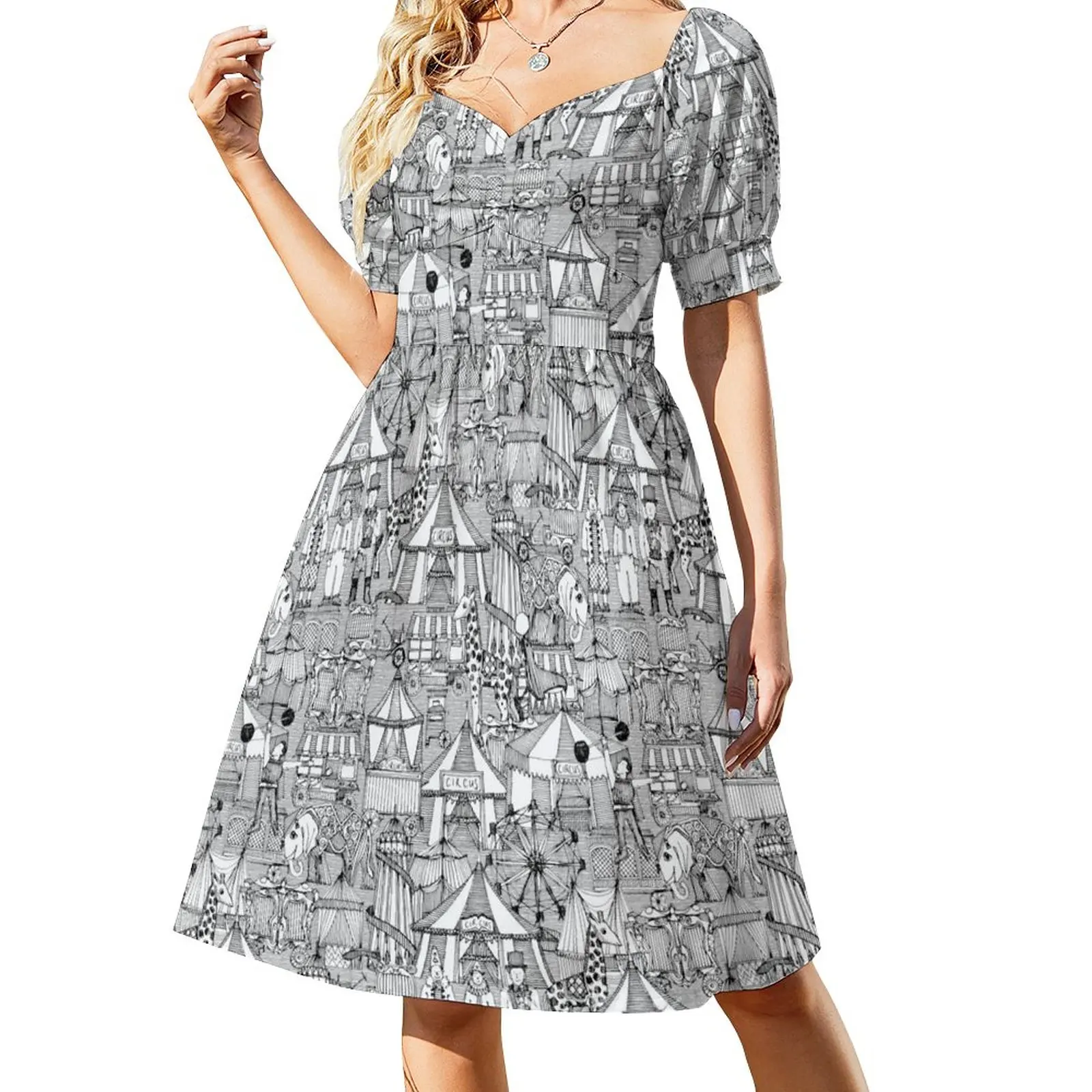 retro circus black white Sleeveless Dress loose women's dress Dresses for wedding party
retro circus black white Sleeveless Dress loose women's dress Dresses for wedding party