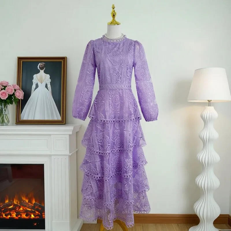 Elegant British Style Embroidered Lace Dress Celebrity Big Size White Dress Cake Long Skirt High Waist Knitted Fabric Spring ...
Elegant British Style Embroidered Lace Dress Celebrity Big Size White Dress Cake Long Skirt High Waist Knitted Fabric Spring ...