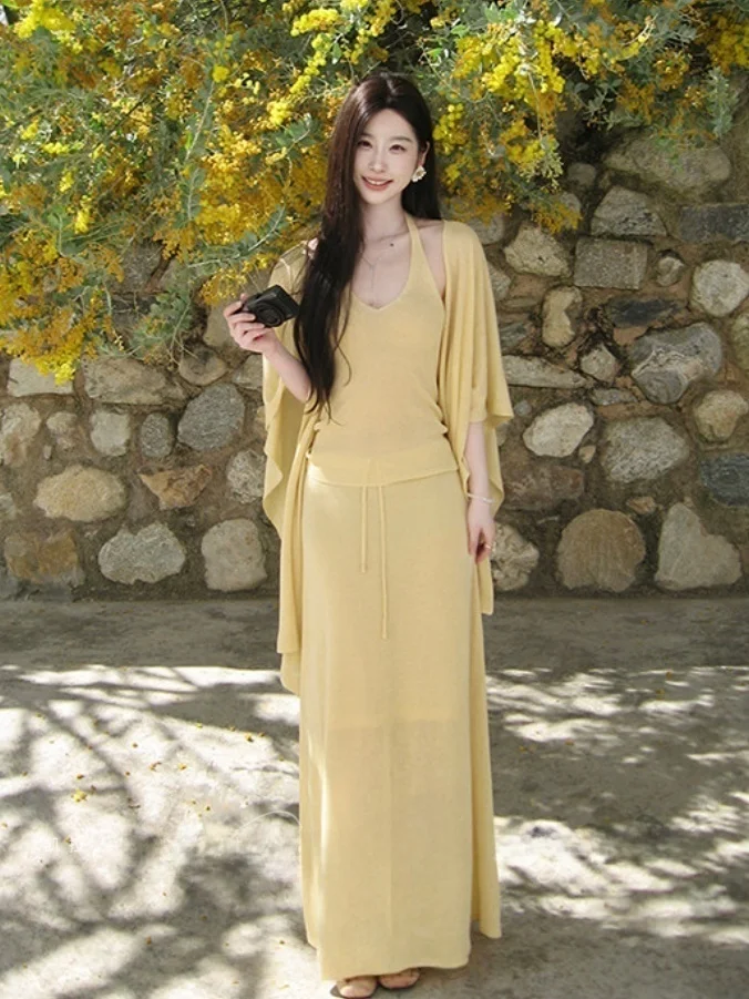Yunqi Women's Casual Linen Knitted Set Three Pieces Commute Fashionable Spring Summer Loose Fit Versatile Knitwear Ensemble
Yunqi Women's Casual Linen Knitted Set Three Pieces Commute Fashionable Spring Summer Loose Fit Versatile Knitwear Ensemble