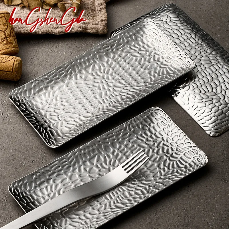 Square Hammered Pattern 304 Stainless Steel Serving Tray Restaurant Jewelry Storage Plate Dim Sum Tray Multi-purpose Tray
Square Hammered Pattern 304 Stainless Steel Serving Tray Restaurant Jewelry Storage Plate Dim Sum Tray Multi-purpose Tray