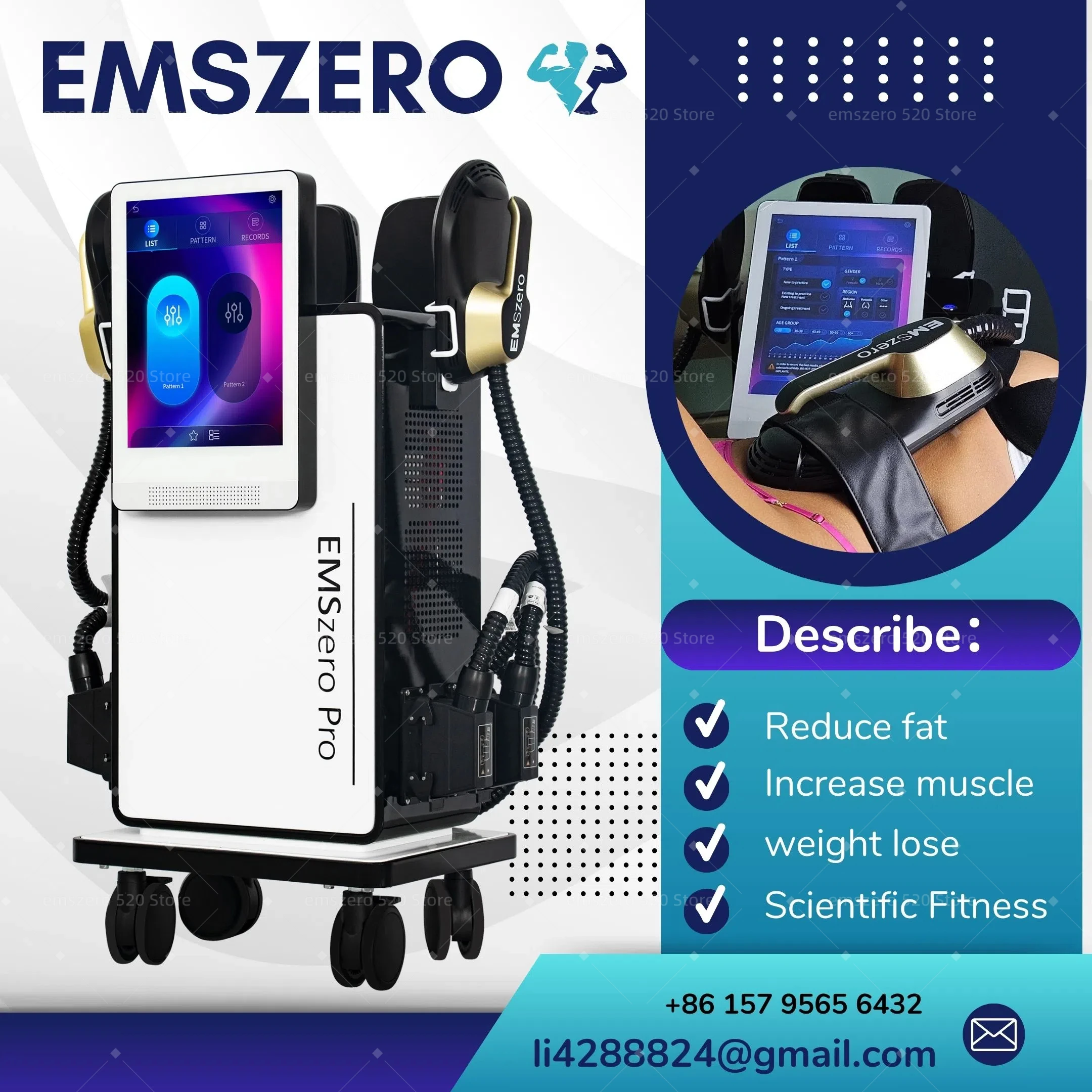 EMSZERO 15 Tesla 6500W EMS RF Electric Muscle slimming Nova Hi-emt Machine Pelvic Stimulation Pad Body Sculpt Salon Emsslim NEO
EMSZERO 15 Tesla 6500W EMS RF Electric Muscle slimming Nova Hi-emt Machine Pelvic Stimulation Pad Body Sculpt Salon Emsslim NEO