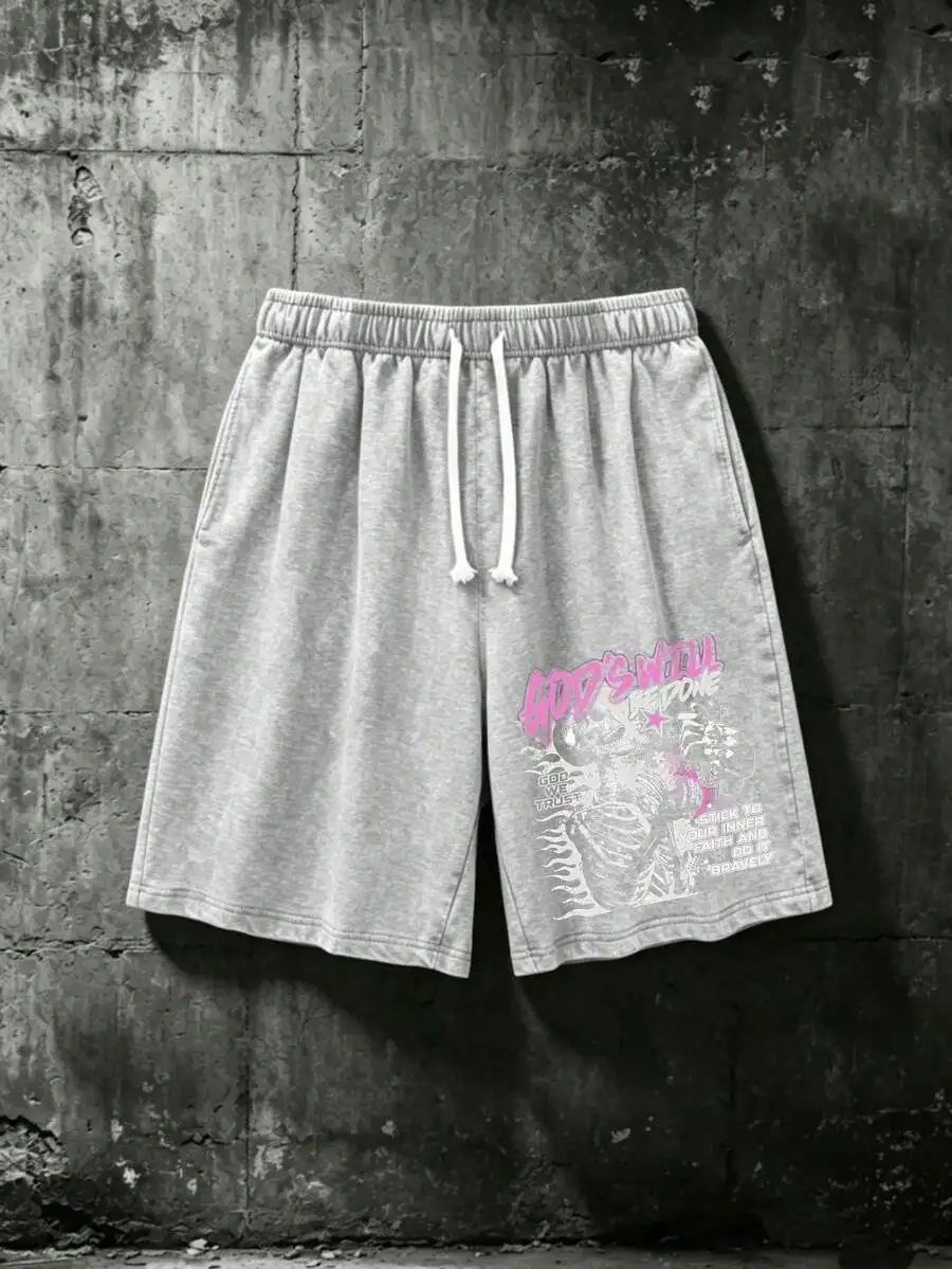 Mens Cotton Shorts With Graphic Print Casual Loose Fit Drawstring Waist
Mens Cotton Shorts With Graphic Print Casual Loose Fit Drawstring Waist