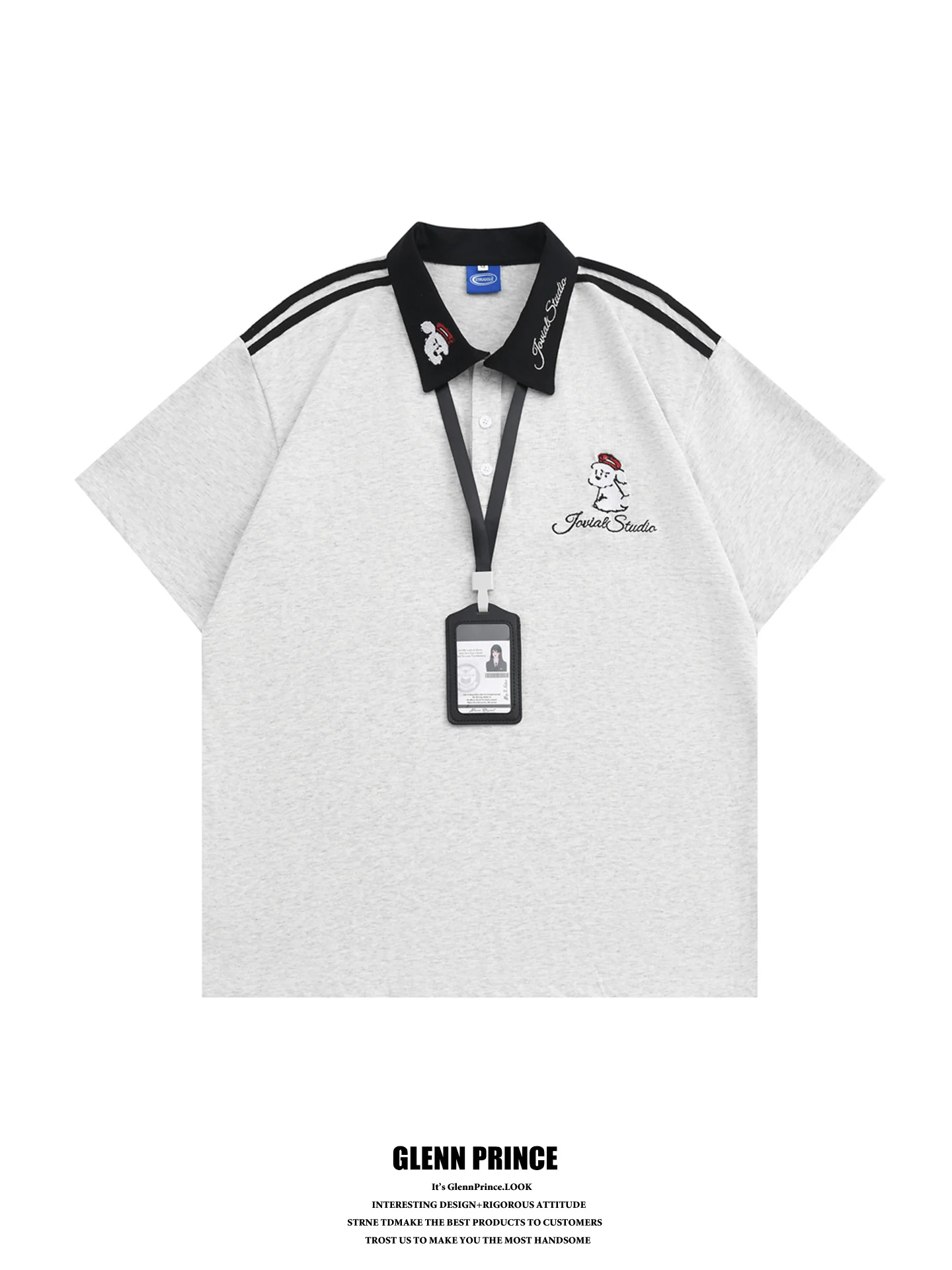 GPstudio American Stripe Dog Embroidery Neck Short Sleeve T-Shirt Men's College Style Design Sports Body T-Shirt
GPstudio American Stripe Dog Embroidery Neck Short Sleeve T-Shirt Men's College Style Design Sports Body T-Shirt