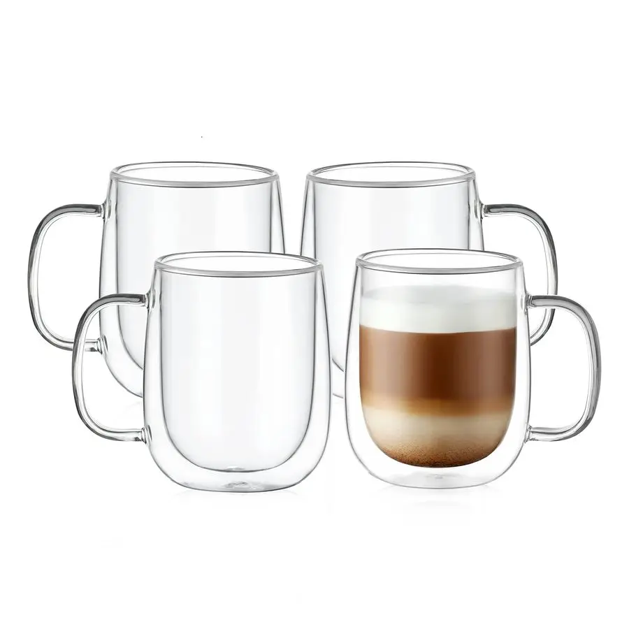 Large Double Wall Glass Coffee Mug 15.2oz,Clear Insulated Glass Espresso Cup with Big Handle,Clear Glass Espresso Mugs for Latte
Large Double Wall Glass Coffee Mug 15.2oz,Clear Insulated Glass Espresso Cup with Big Handle,Clear Glass Espresso Mugs for Latte