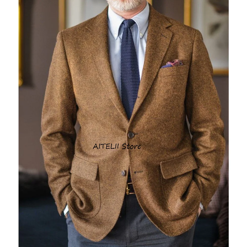New in Jackets for Man Herringbone Fabric Fashion Suit Notch Lapel Two-button Closure High Quality Luxury Men's Suit Suits
New in Jackets for Man Herringbone Fabric Fashion Suit Notch Lapel Two-button Closure High Quality Luxury Men's Suit Suits