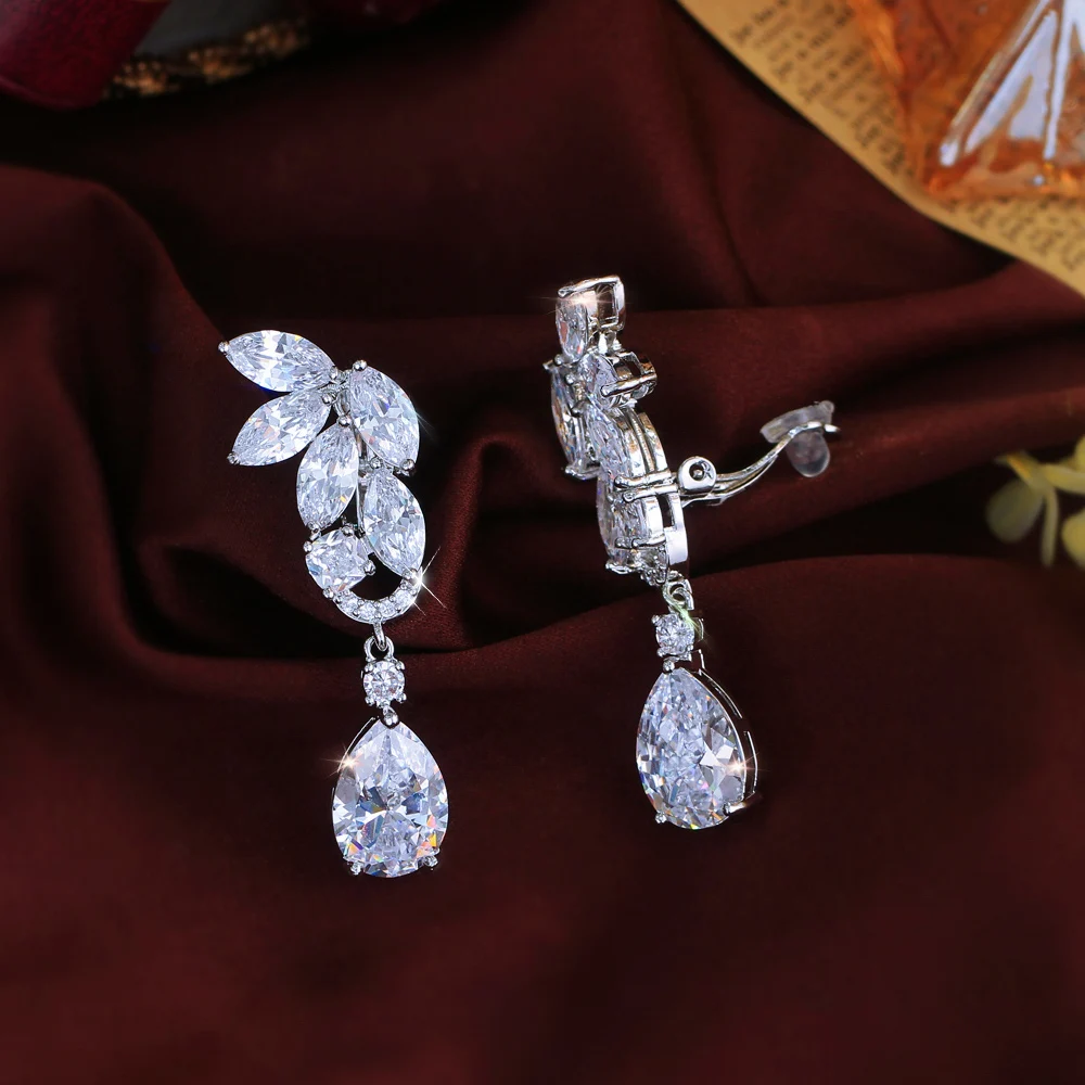 ThreeGraces Elegant Sparkling White Cubic Zirconia Long Clip On Earrings No Pierced for Women Bridal Wedding Party Jewelry EJ49
ThreeGraces Elegant Sparkling White Cubic Zirconia Long Clip On Earrings No Pierced for Women Bridal Wedding Party Jewelry EJ49