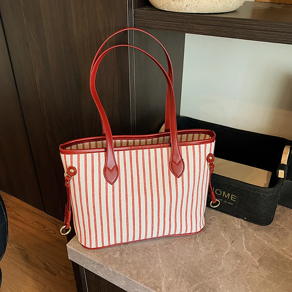 Korean Style Canvas Striped Large Capacity Totes Bag for Women 2025 Summer Fashion Class Commuter Single Shoulder Underarm Bag
Korean Style Canvas Striped Large Capacity Totes Bag for Women 2025 Summer Fashion Class Commuter Single Shoulder Underarm Bag