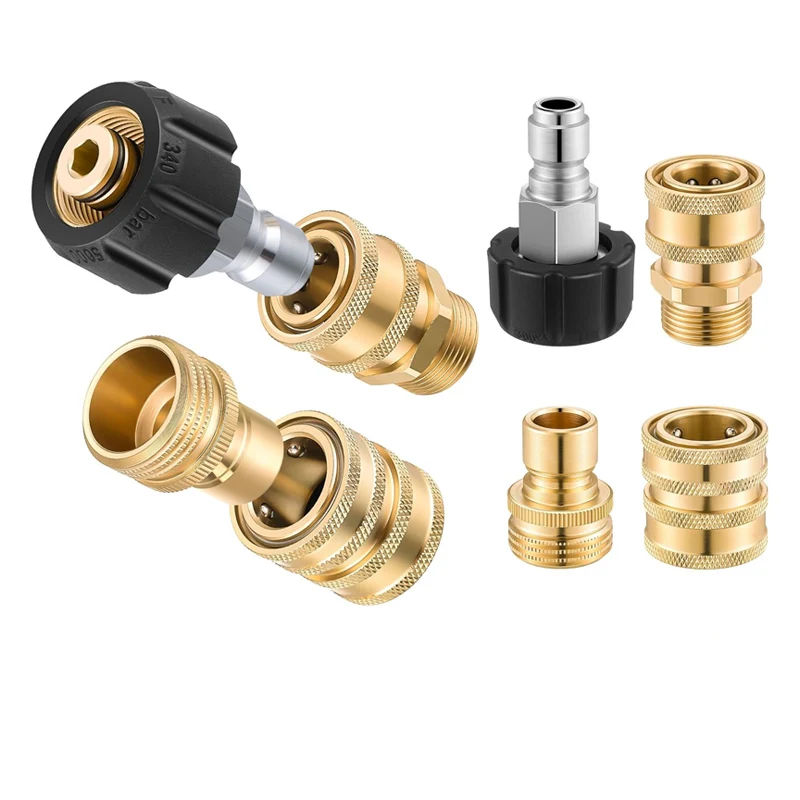 Pressure Washer Adapter Set, with M22 Swivel to 3/8'' Quick Connect, 3/4" to 1/2 Quick Release, M22-14/15mm Fittings 8 PCS
Pressure Washer Adapter Set, with M22 Swivel to 3/8'' Quick Connect, 3/4" to 1/2 Quick Release, M22-14/15mm Fittings 8 PCS