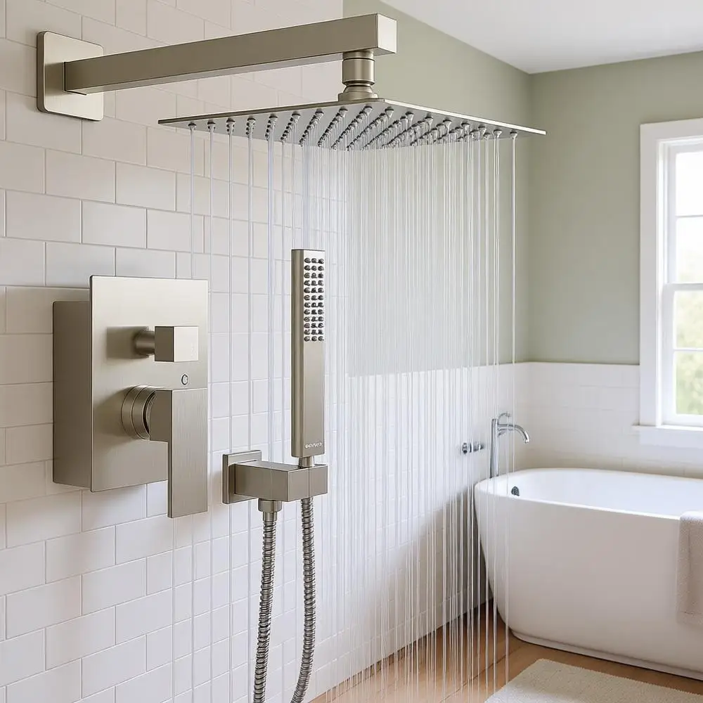 10 Inch Over Rain Shower Combo Set With Handheld And Luxury Mixer Rain Shower Sets Complete
10 Inch Over Rain Shower Combo Set With Handheld And Luxury Mixer Rain Shower Sets Complete