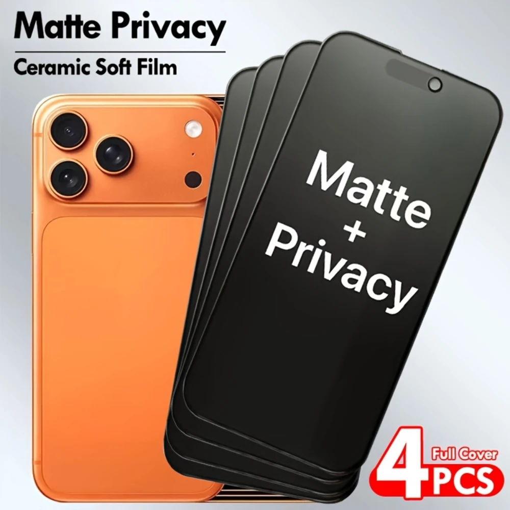 NNBILI 4Pcs Privacy Matte Ceramic Films for iPhone 17 16 15 14 13 12 11 Pro Max 17e Featuring a Matte End And Anti-Spy Protectio
NNBILI 4Pcs Privacy Matte Ceramic Films for iPhone 17 16 15 14 13 12 11 Pro Max 17e Featuring a Matte End And Anti-Spy Protectio
