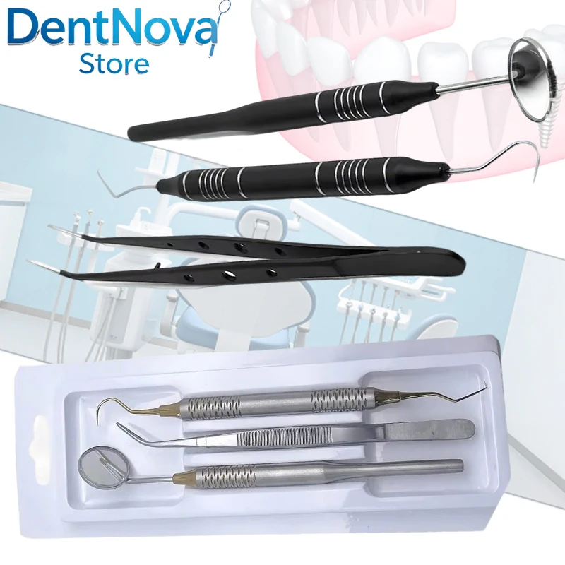 Dental Exam Set Stainless Steel 3Pcs Mirror Tweezers Probe Dentist Kit for Oral Care Dental Hygiene
Dental Exam Set Stainless Steel 3Pcs Mirror Tweezers Probe Dentist Kit for Oral Care Dental Hygiene