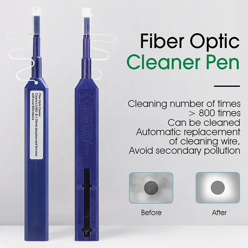 NEW Fiber Connector Cleaning Tools 800 times LC SC FC 1.25 2.5mm Fiber Cleaner Pen Stick Kit for Optical Adapter,2 pcs
NEW Fiber Connector Cleaning Tools 800 times LC SC FC 1.25 2.5mm Fiber Cleaner Pen Stick Kit for Optical Adapter,2 pcs