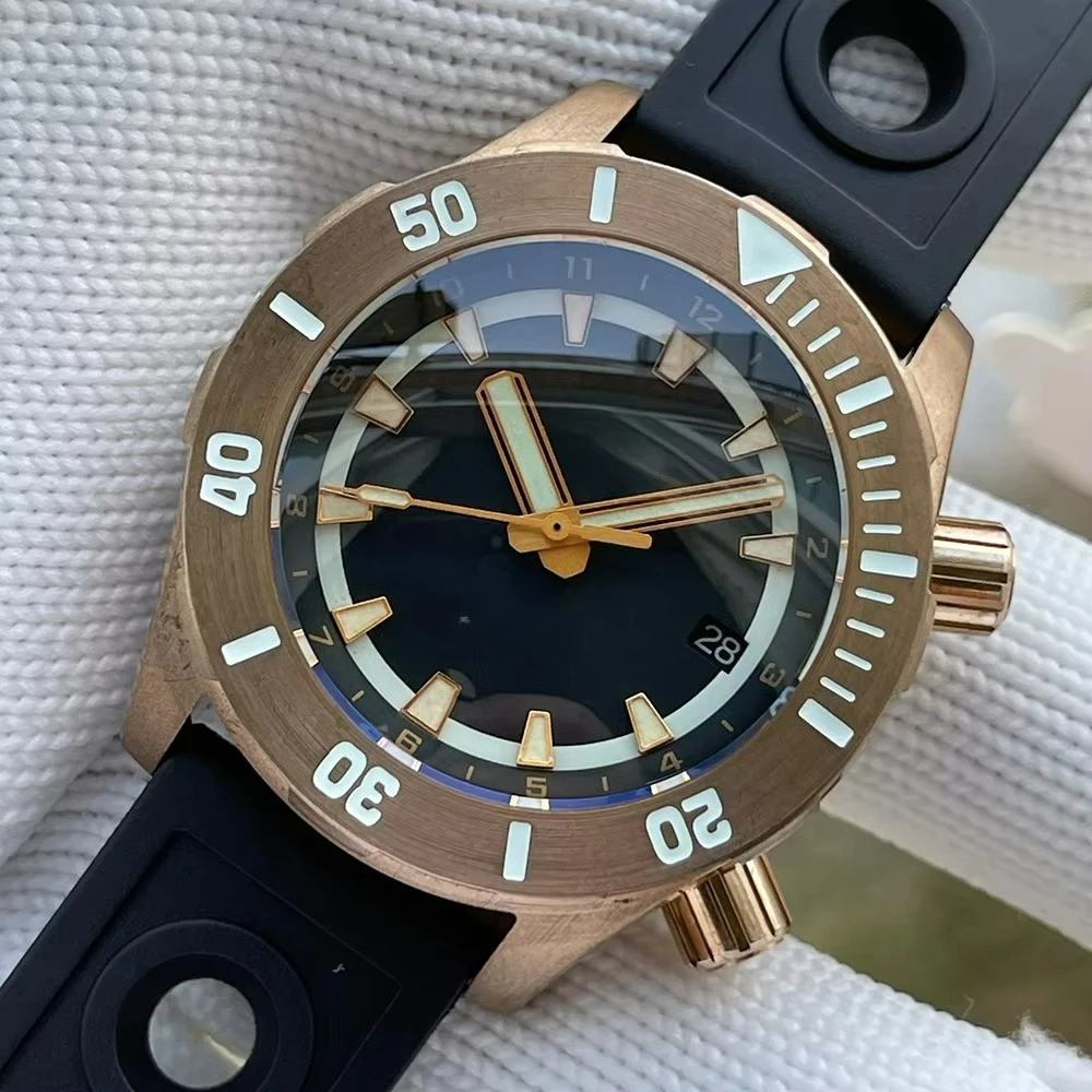 44Mm Antique Solid Bronze Case Green Dial 300ATM Waterproof NH35 Automatic Men's Diving Watch
44Mm Antique Solid Bronze Case Green Dial 300ATM Waterproof NH35 Automatic Men's Diving Watch