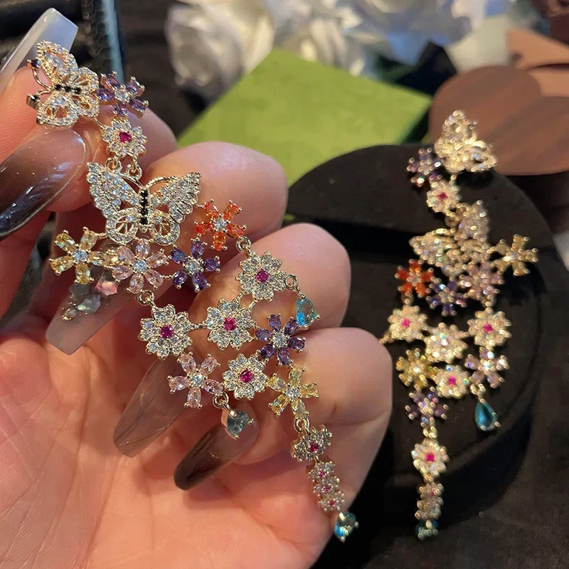 CHKAWOCI S925 Silver colored Iris fringe Zircon earrings for Valentine's Day Gift Miniature full diamond dinner wedding jewelry
CHKAWOCI S925 Silver colored Iris fringe Zircon earrings for Valentine's Day Gift Miniature full diamond dinner wedding jewelry