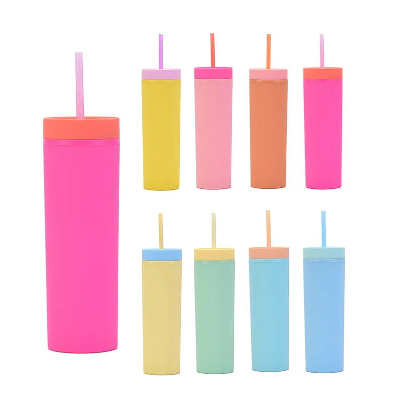 New Design Double Wall Straight Body Straw Cup Acrylic Material Mixed Macaron Colors Rubber Paint Coating Minimalist Style for
New Design Double Wall Straight Body Straw Cup Acrylic Material Mixed Macaron Colors Rubber Paint Coating Minimalist Style for