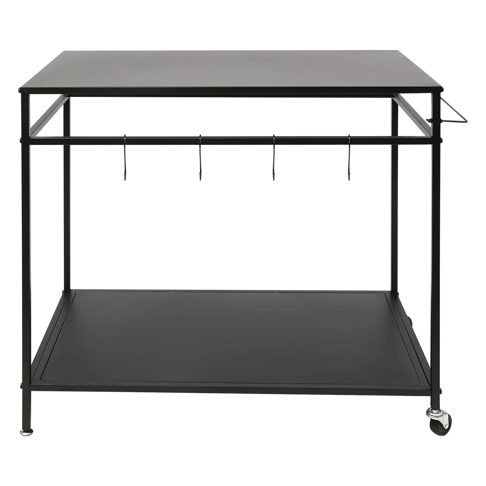 Heavy-duty grill cart table, 44.09 lbs per tier, double shelves, 4 utensil hooks, ergonomic handles, wheels with brakes for easy
Heavy-duty grill cart table, 44.09 lbs per tier, double shelves, 4 utensil hooks, ergonomic handles, wheels with brakes for easy