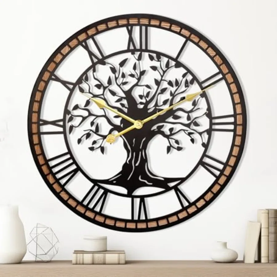 Wall Clock, " Large Wall Clock for Livg Room Decor, Tree of Life and Wooden Frame Design, Non-Tickg Battery Operated, for Dg Ro
Wall Clock, " Large Wall Clock for Livg Room Decor, Tree of Life and Wooden Frame Design, Non-Tickg Battery Operated, for Dg Ro