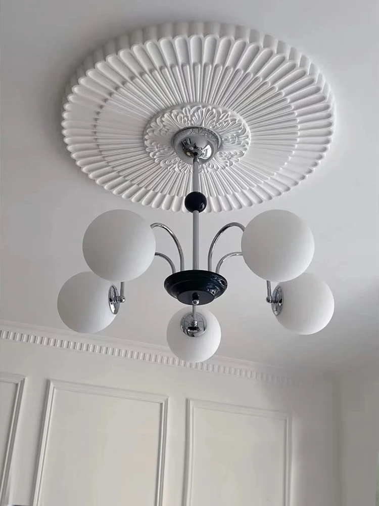French vintage glass ball chandelier, Bauhaus modern simple living room, dining room, bedroom, American antique magic bean lamp
French vintage glass ball chandelier, Bauhaus modern simple living room, dining room, bedroom, American antique magic bean lamp