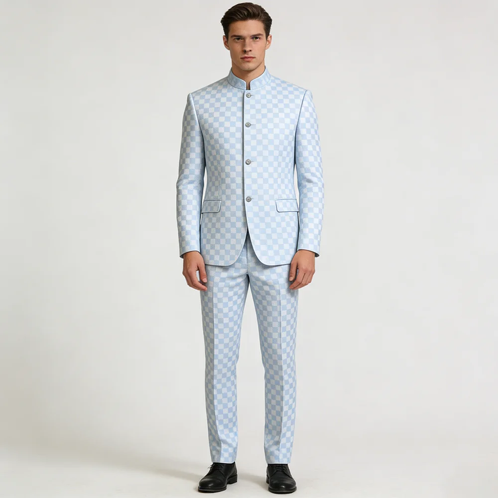 Elegant Men's Suits Blazer Customized Single Breasted Stand Lapel Blazer Formal Wedding 2 Piece Jacket Pants Sets Costume
Elegant Men's Suits Blazer Customized Single Breasted Stand Lapel Blazer Formal Wedding 2 Piece Jacket Pants Sets Costume