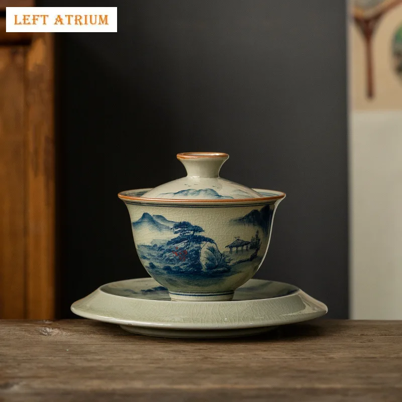 Hand Painted Ceramic Opening Landscape Gaiwan For Tea Tureen Teaware Cup Chinese Tea Bowls Vintage Chawan Tea Ceramony Set
Hand Painted Ceramic Opening Landscape Gaiwan For Tea Tureen Teaware Cup Chinese Tea Bowls Vintage Chawan Tea Ceramony Set
