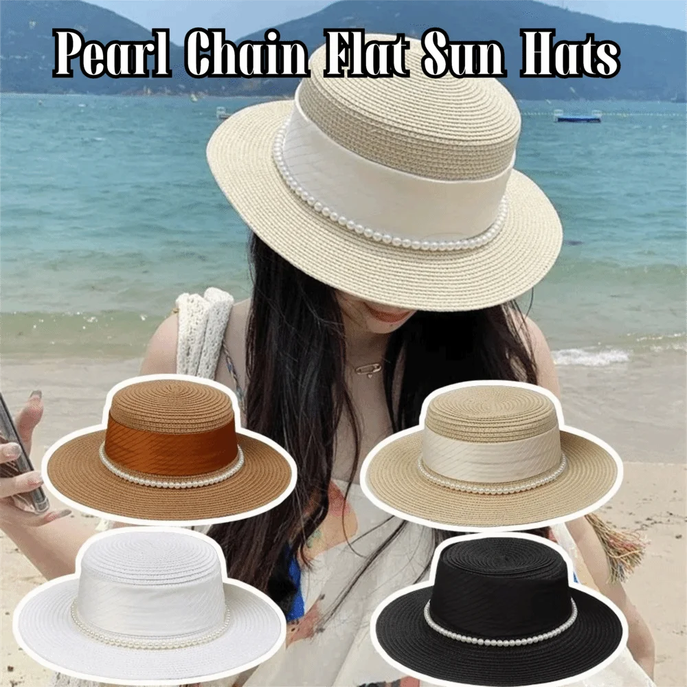 New French Hepburn Style Straw Hat Solid Color Straw Weaving Flat Sun Hat Breathable UV Protection Wide Brim Hat Summer Season
New French Hepburn Style Straw Hat Solid Color Straw Weaving Flat Sun Hat Breathable UV Protection Wide Brim Hat Summer Season