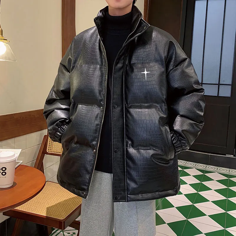 Men's Winter Thiened Warm Cotton Jaet American High Street PU Leather Loose Fit Stand Collar Bread Coat Casual Sle
Men's Winter Thiened Warm Cotton Jaet American High Street PU Leather Loose Fit Stand Collar Bread Coat Casual Sle