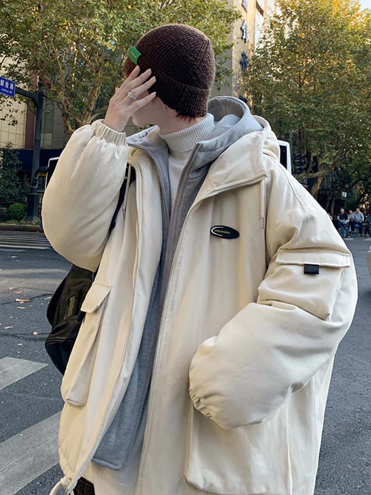 Men's Winter Loose Thick Padded Jacket Hooded Pocket Cargo Cotton Coat Fashion Zipper Outerwear Male Casual Parker
Men's Winter Loose Thick Padded Jacket Hooded Pocket Cargo Cotton Coat Fashion Zipper Outerwear Male Casual Parker