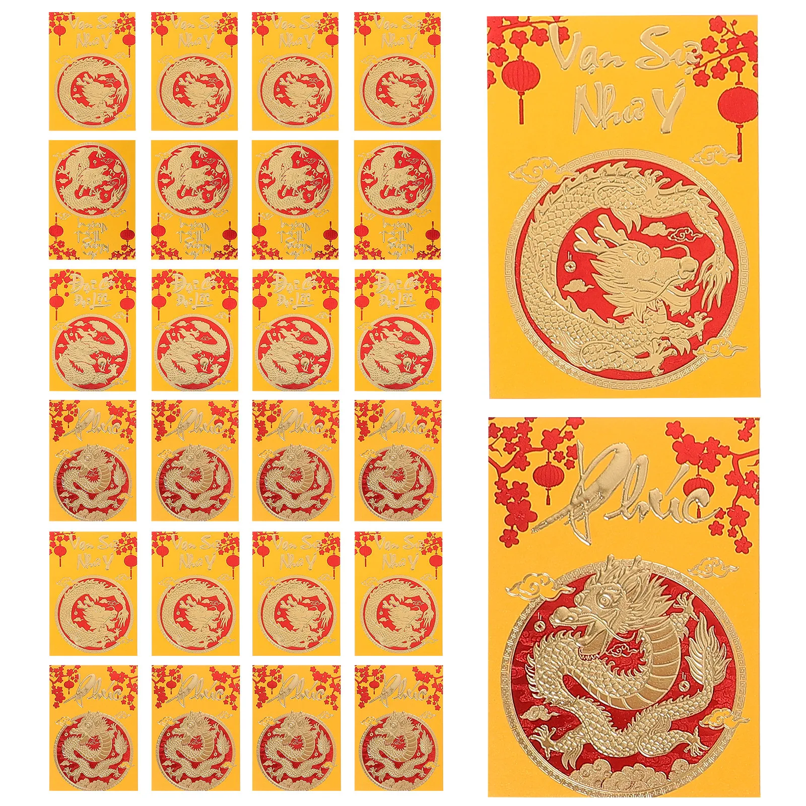 30Pcs Spring Festival Red Envelopes Dragon Pattern Lucky Money Bags New Year Gift Envelopes Festive Paper Cash Pouches 2024
30Pcs Spring Festival Red Envelopes Dragon Pattern Lucky Money Bags New Year Gift Envelopes Festive Paper Cash Pouches 2024
