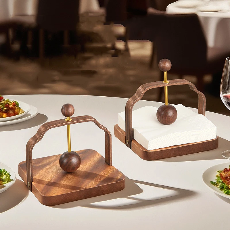 HeMu Walnut Wood Napkin Holder with Brass Press Ball, Square Table Tissue Dispenser for Restaurant Cafe Home Dining Table Decor
HeMu Walnut Wood Napkin Holder with Brass Press Ball, Square Table Tissue Dispenser for Restaurant Cafe Home Dining Table Decor