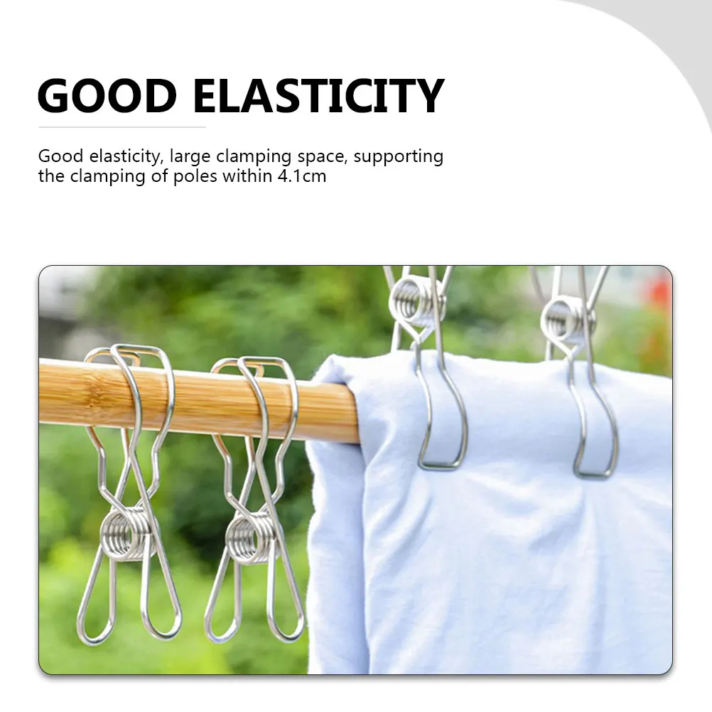 10 Pcs Stainless Steel Windproof Clips Elasticity Large Clamping Space Clothes Quilt Blanket Laundry Hanger Fixing
10 Pcs Stainless Steel Windproof Clips Elasticity Large Clamping Space Clothes Quilt Blanket Laundry Hanger Fixing